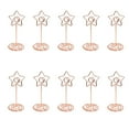 thumbnail image 1 of 10 Pieces Table Number Stand Round Shape Metal Convenient Card Holder Centerpieces Paper Clamp Wedding Decoration Tabletop Decor Star rose gold, 1 of 6