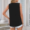 thumbnail image 5 of longantii Tank Top for Women Trendy Beach Vacation Lace Front Tops V Neck Sleeveless Summer Boho Tops 2026 Blouse Clothes Black L, 5 of 7