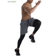 thumbnail image 5 of BadPiggies Men's 2 in 1 Running Compression Tights Pants Quick Dry Athletic Workout Legging with Zipper Pockets Towel Loop (S, Gray), 5 of 8