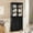 Black, variant on HLR 72 " Freestanding Kitchen Pantry Storage Sideboard,Glass Display Cabinet with Doors, Navy Blue