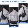 thumbnail image 5 of New men's cool chest bag, large-capacity messenger bag, functional trend, nylon purse. - blue, 5 of 5