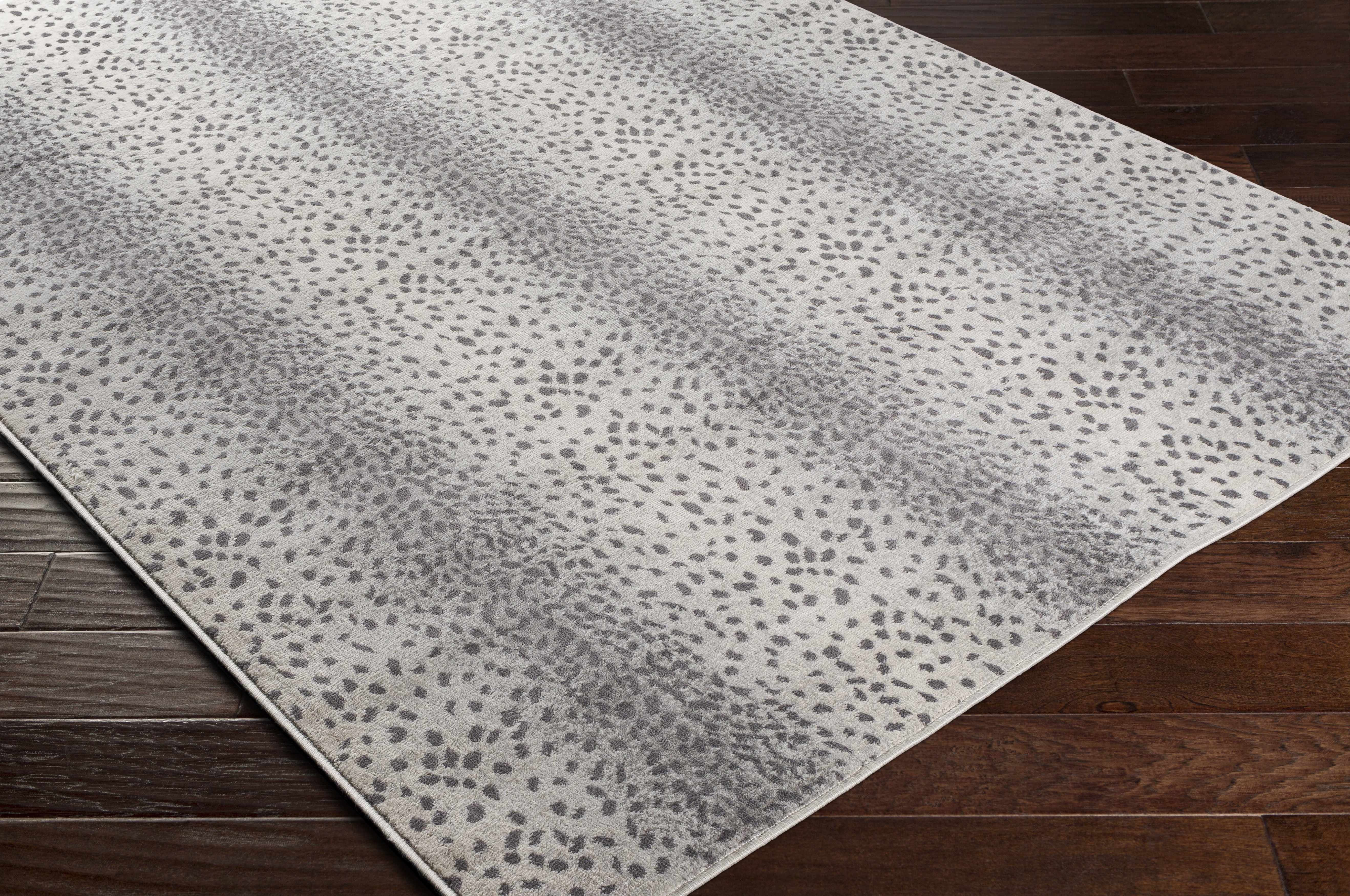 Hauteloom Leichhardt Modern Animal Print Area Rug for Living Room, Bedroom - Bohemain Leopard Print Carpet - Contemporary Antelope Print Rug - Light Gray, Dark Gray - 9' x 12'3"