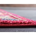 thumbnail image 3 of 2.5' x 10' Fuchsia Pink and Yellow Bohemian Floral Rectangular Rug Runner, 3 of 8