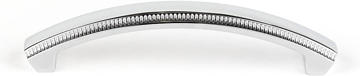 Alno A240-6-PB/NL Regal 6" Center To Center Ridged Solid Brass Arch Bow Cabinet Handle /