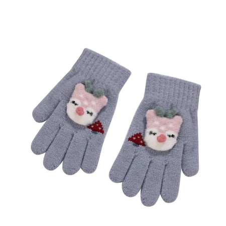 

Zlekejiko Toddler Soft Cartoon Deer Gloves Kids Baby Boys Girls Winter Warm Knit Mittens