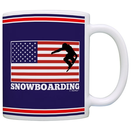 

ThisWear American Pride Snowboarding United States Flag 11 ounce Coffee Mug Blue