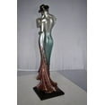 thumbnail image 4 of Nifao Young Lovers French Kissing Statue Made of Resin – Home Decor Sculpture, 7"L x 7"W x 23"H, 4 of 10