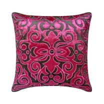 Throw Pillow Cover With Zipper, Decorative Pink Pillowcase With Zipper 16x16 inch (40x40 cm), Velvet Throw Pillow Covers, Abstract, Modern Cushion Cover Couch - Fuchsia Kingdom