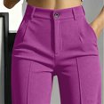 thumbnail image 5 of JUUNthy Dress Pants for Womens, High Waist with Pockets Wide Leg Flat Front Pleated Office Business Work Pants Black S, 5 of 15