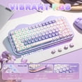 thumbnail image 6 of C75 Wireless Mechanical Keyboard,75% Layout, Hot-Swappable NKRO,BT5.0/2.4G/USB-C Mode,Dye-Sub PBT MOA Keycaps,RGB Gasket Mount,Cute Cake Design for Mac/Win/Gaming (Purple, Milk V2 Switch), 6 of 11