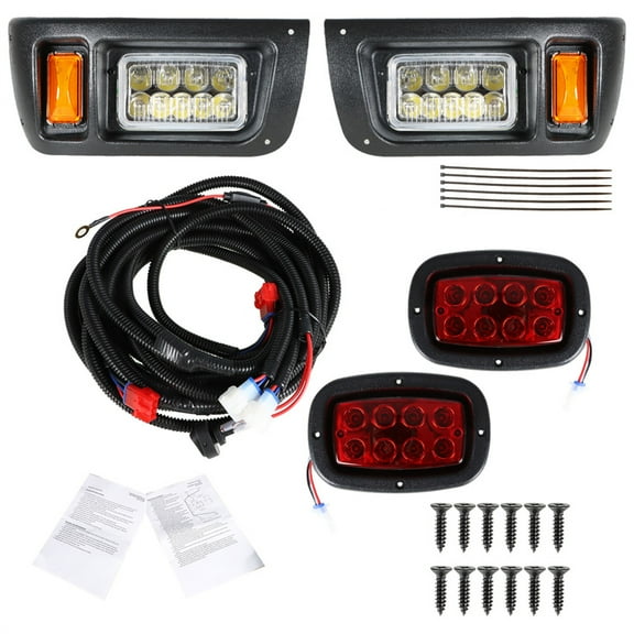 LABLT LED Headlights/Tail Lights Kit Adjustable for Club Car DS G&E Golf Cart 93 