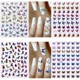 thumbnail image 5 of Kalolary 12 Sheets Butterfly Nail Art Stickers Decals, 3D Self-Adhesive Nail Decals Butterfly Designs Nails Supplies Butterfly Stickers for DIY Colorful Laser Butterflies Nails Manicure Decor, 5 of 7