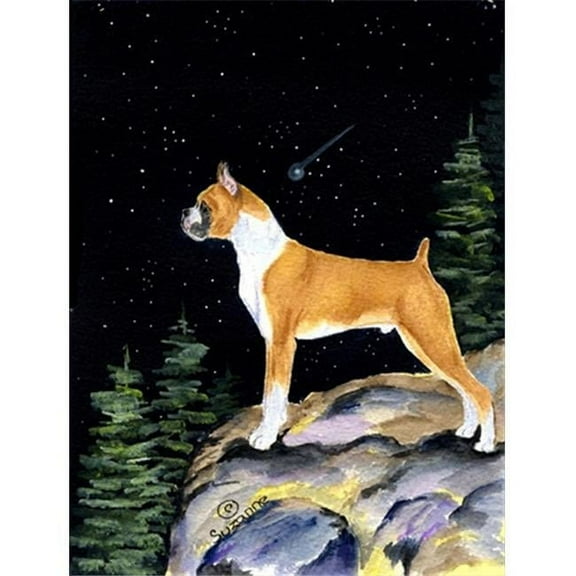 Starry Night Boxer Canvas Flag - House Size, 28 x 40 in.