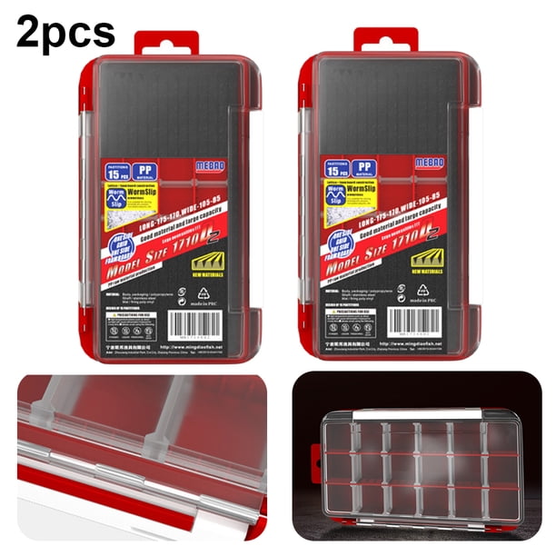 Señuelos Anzuelo Pesca 2 Capas Caja Cebo Estuche Impermeable para Aparejos () Rojo