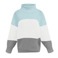 thumbnail image 2 of Vedolay Women's 2023 Tops Women's Casual Crew Neck Long Sleeve Pullover Knit Sweaters Jumper Tops,Blue S, 2 of 4
