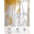 thumbnail image 6 of Sheer Curtains 84 Inches Long 2 Panels Set for Living Room, Modern Yellow Semi Sheer Curtains for Windows, Gradient Floral Abstract Bohemian White Voile Window Treatments Rod Pocket Curtain, 6 of 7