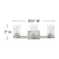 thumbnail image 4 of 3 Light Bath Vanity In Transitional Style 21.5 Inches Wide By 7 Inches High-Brushed Nickel Finish-Clear Glass Color-Halogen Lamping Type Hinkley, 4 of 8