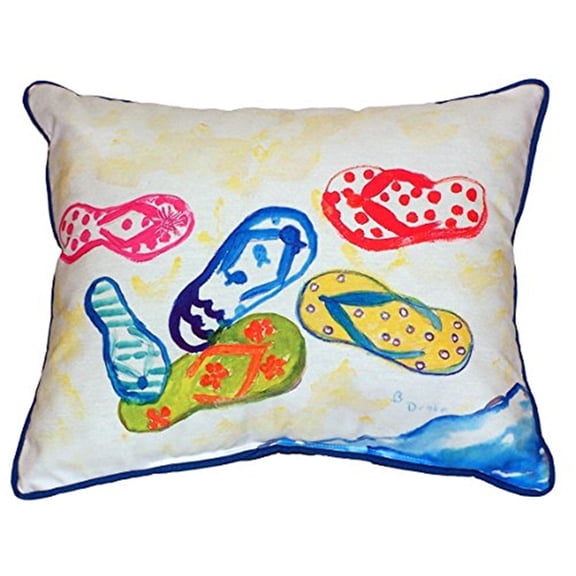Betsy Drake HJ154 Six Flip Flops Indoor & Outdoor Throw Pillow- 16 x 20 in.