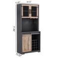 thumbnail image 3 of Tall Wine Bar Cabinet, Farmhouse Bar Storage Cabinet with Sliding Barn Door, Kitchen Storage Cabinet w/ Wine Rack & Glass Holders, Home Bar Cabinet for Dining Room, Living Room, Kitchen, 3 of 7