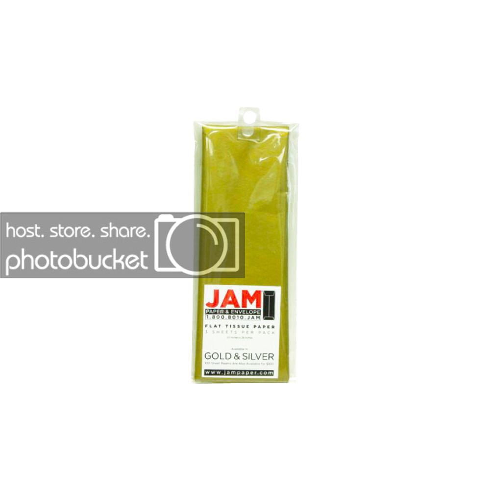 JAM Gift Bag Assortment, 2 White Bags & 2 Packs Gold Tissue Paper, 4/Pack