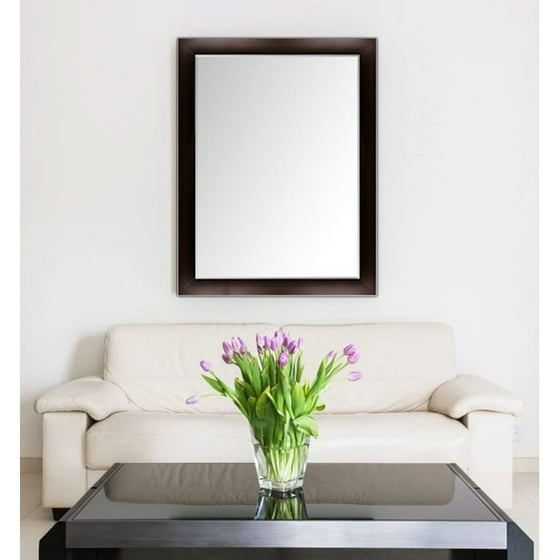 Framecrafters Inc Custom Sized Framed Mirror Espresso Silver Framecrafters Inc Custom Sized Framed Mirror Espresso Silver Bathroom Brown Com