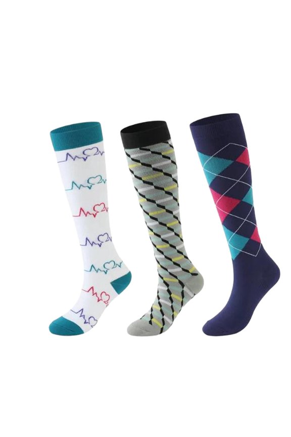 3 Pairs Socks Sports Socks Socks Pairs Unisex Compressie Crew Socks for Women Athletic Knee High Socks for Woman Purple One Size