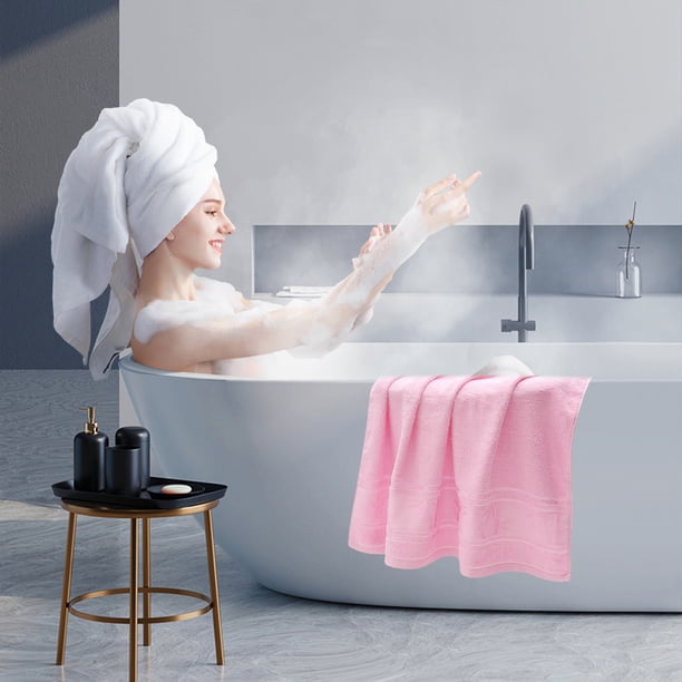 Toalla de baño de fibra de bambú para adultos | Toalla gruesa, suave y absorbente | Ideal para hogar, spa, gimnasio, salón | Material amigable con la piel | 140x70 cm | Paquete individual | 400g