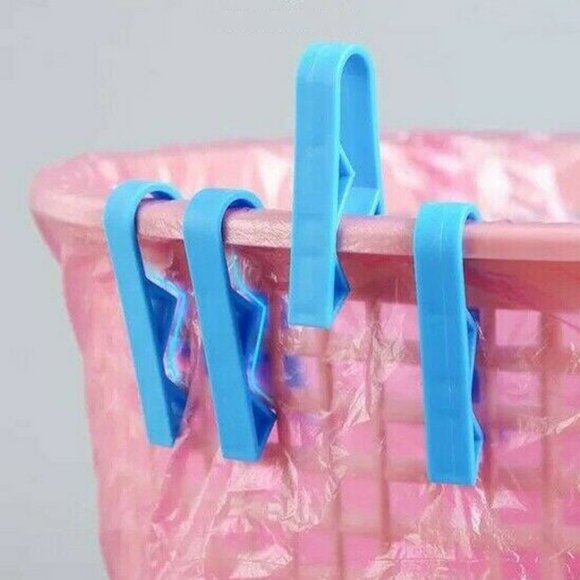 4-10pcs Bin Bag Clips Plastic Clip Clamp Holders For Kitchen Garbage Waste Trash Wastebaskets Food Storage Bag Clip Kitchen Part