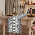 thumbnail image 2 of Table Runners 70 Inches Long Dress Scarves, Black White Boho Farmhouse Coffee/Dining/Kitchen Table Decor, Holiday Table Runner, Vintage Abstract Art Ethnic Tribe 13x70 Inch, 2 of 9