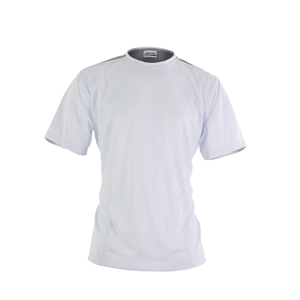 Playera deportiva EKIP Blanco / Gris para hombre/mujer, ideal gym y running