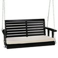 thumbnail image 6 of Ktaxon Upgraded Heavy Duty 880 LBS 4ft Patio Wooden Porch Swing,  Solid Fir Wood Swing Bench for Yard Balcony, Black with Cushion, 6 of 6