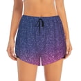 thumbnail image 2 of Balery Violet Glitter Pantalones cortos deportivos para mujer con forro y dos bolsillos, elásticos, para entrenamiento, gimnasio, yoga-Small, 2 of 7