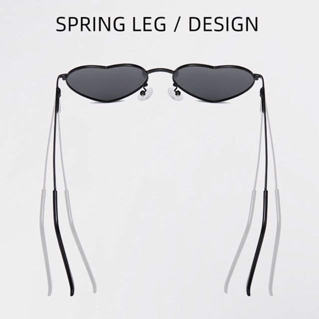 mmirethe Eyes In Style With Heart Shaped Mulitple Colours Sun Glasses silver frame skyblue 2Set