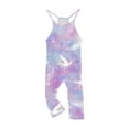 thumbnail image 2 of FAHXNVB Girl's V Neck Sleeveless Jumpsuits Graphic Print Lovely Spaghetti Straps Long Pants Fashion Casual Comfortable Rompers With Pockets 5-14 Years, 2 of 5