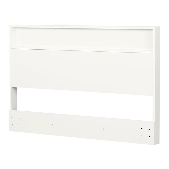 South Shore Kanagane Modern Full Headboard with Shelf, Pure White