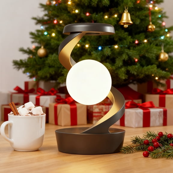 Multifunctional Rotating Floating Lamp | Wireless Charging Desk Lamp with Colorful Night Lights | Adjustable Atmosphere Lighting for Bedside & Party Decor | Home Decorative Lighting