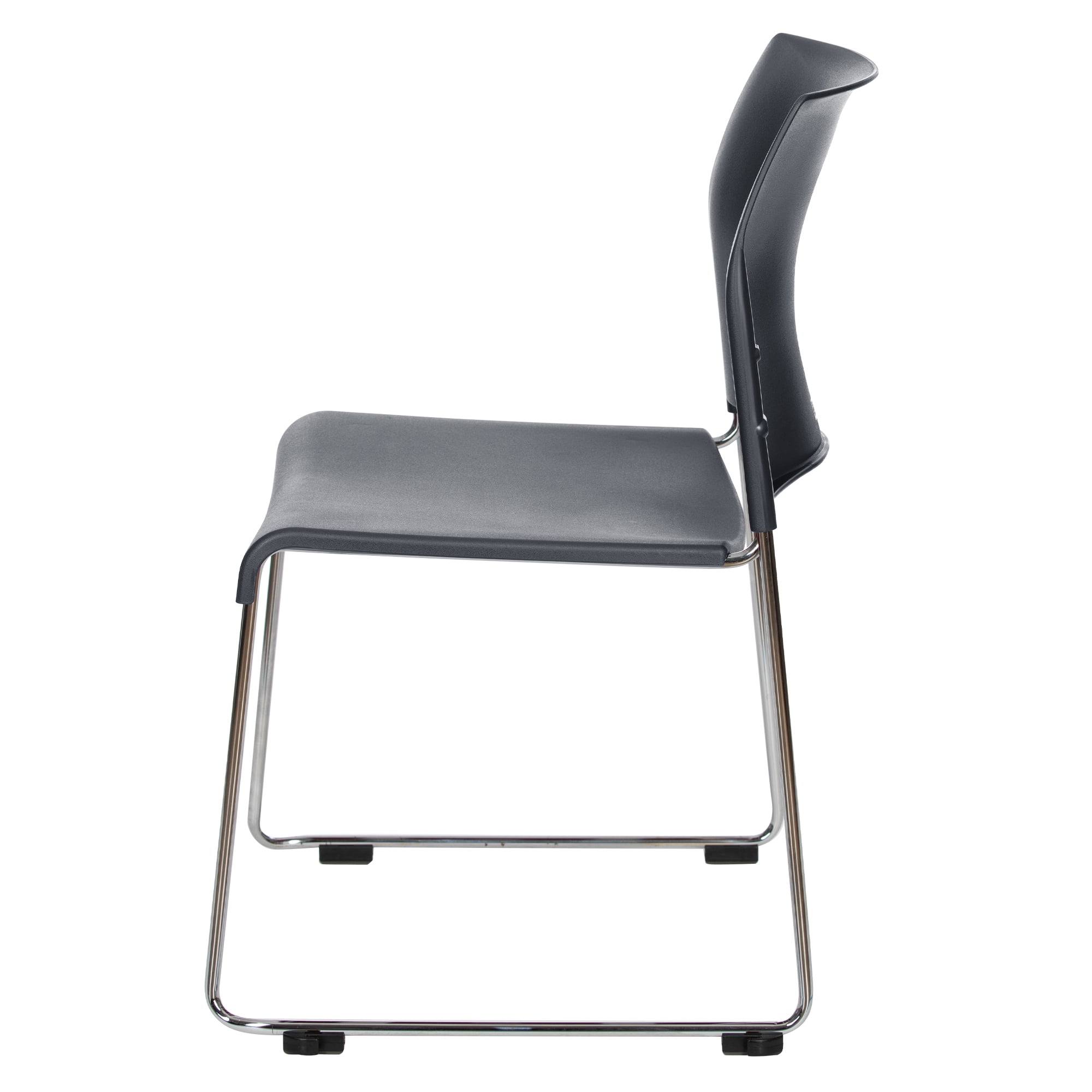 Hampden Furnishings Jody Collection Plastic Stack Chair, Charcoal, Pack of 4