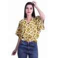 thumbnail image 2 of Moomaya Womens Wrap Top Printed V-Neck Short Wrap Blouse Casual Clothing, 2 of 5
