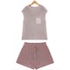 thumbnail image 3 of Bermudas Conjunto de blusa y pantalones cortos para mujer, 2 uds., camisa de punto y pantalones cortos, trajes de punto informales de verano Cgtredaw Púrpura T M para Mujer, 3 of 8