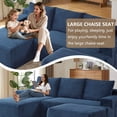 thumbnail image 6 of ODUWA 96" U-Shaped Modular Sectional Sofa with Ottoman,No Assembly Required,Deep Seat Corduroy Cloud Couch for Living Room & Bedroom,Blue, 6 of 9