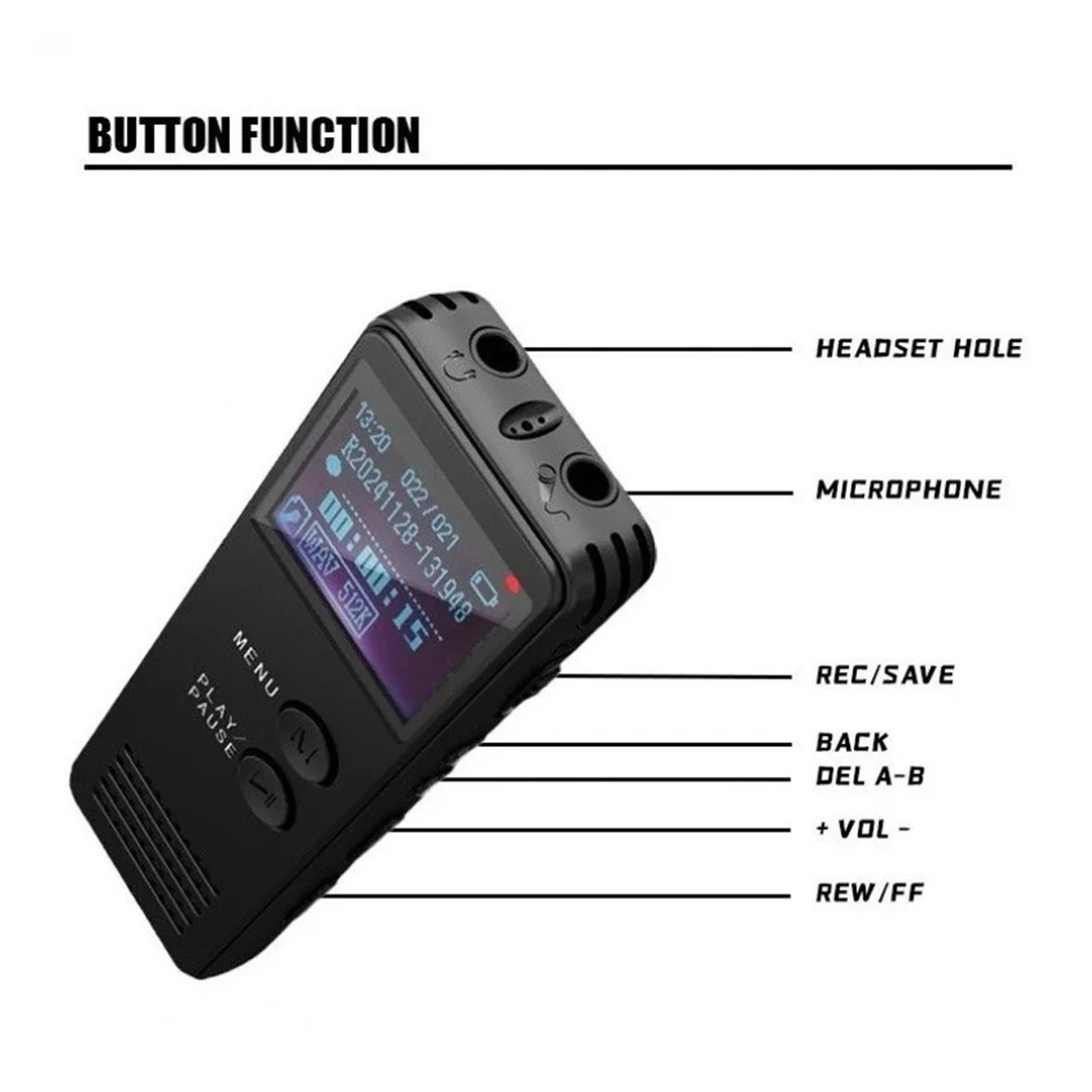 Mini Activated Voice Recorder Flash Drive Sound Dictaphone LoudSpeaker External Microphone