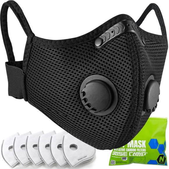 Mascarilla antipolvo BASE CAMP M Plus reutilizable con 6 filtros para carpintería