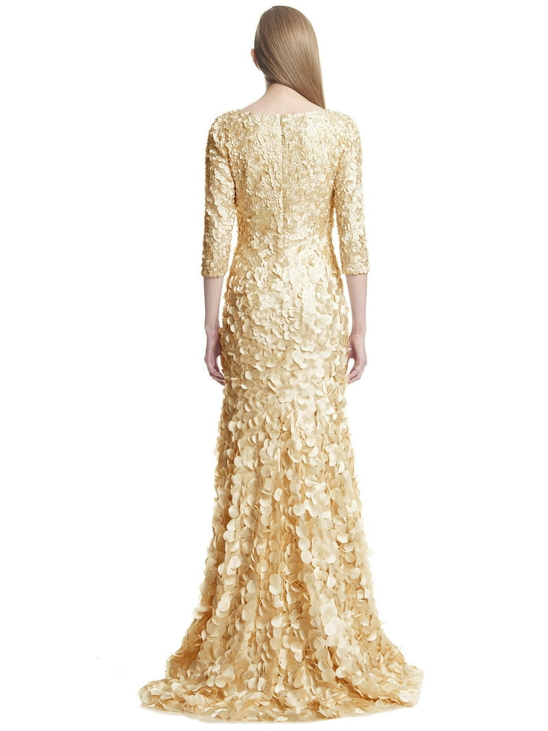 theia gold sequin dress Kim Cross Back Gold Sequin Gown by Theia Couture