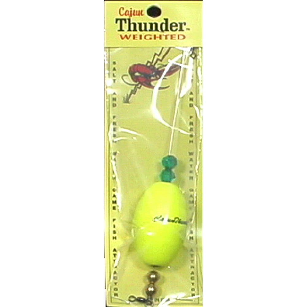 Precision Tackle Cajun Thunder 2.5" Oval Weighted Float Yellow
