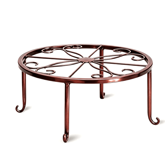OCCOA Heavy Duty Metal Flower Pot Stand for Indoor Outdoor, 12 Inch Round Plant Container Holder with 4 Support Points, Rustproof Iron ,Multicolor