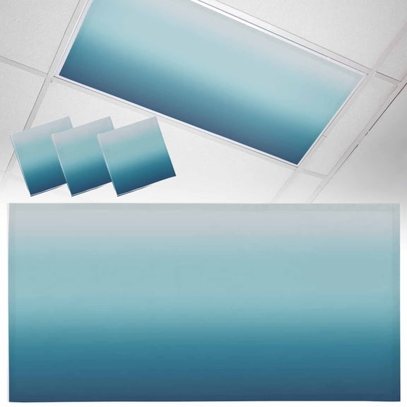 3 Pack Blue Gradient Fluorescent Light Covers for Ceiling Lights Magnetic Ceiling Light Covers Overhead Light Filters for Office Classroom Home