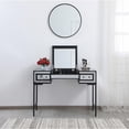 thumbnail image 3 of Elegant Decor 42 inch mirrored flip top vanity table in black, 3 of 12