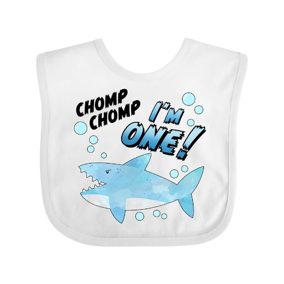 Inktastic Chomp Chomp I'm One Birthday Party Shark Boys or Girls Baby Bib