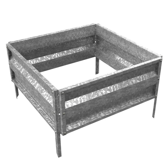 Pure Garden 14.25 L x 13.5 W x 5.5” H Galvanized Raised Garden Bed Planter