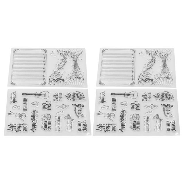 Sellos transparentes BuyWeek para álbumes de recortes 4 piezas decorativos musicales